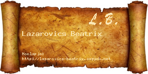 Lazarovics Beatrix névjegykártya