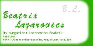 beatrix lazarovics business card